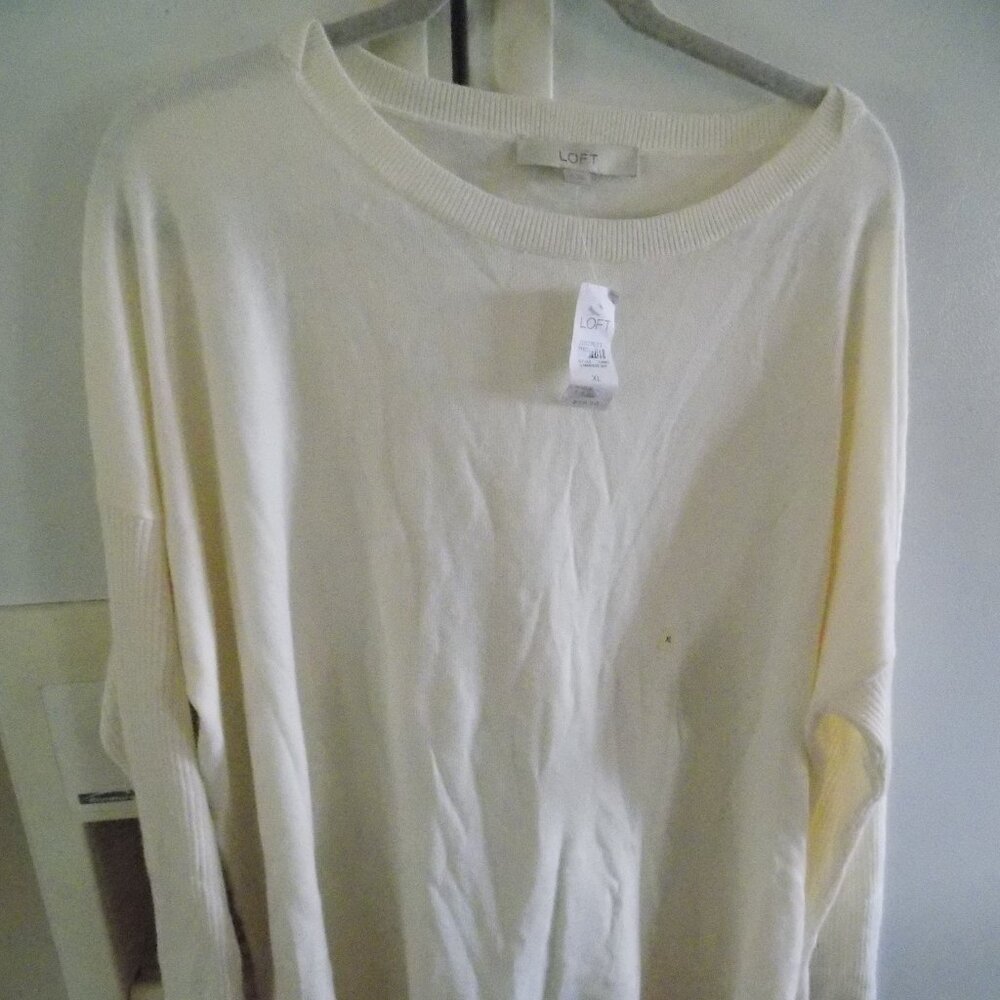 NWT Loft Sweater XL oversized Knit Ivory pullover sweater
